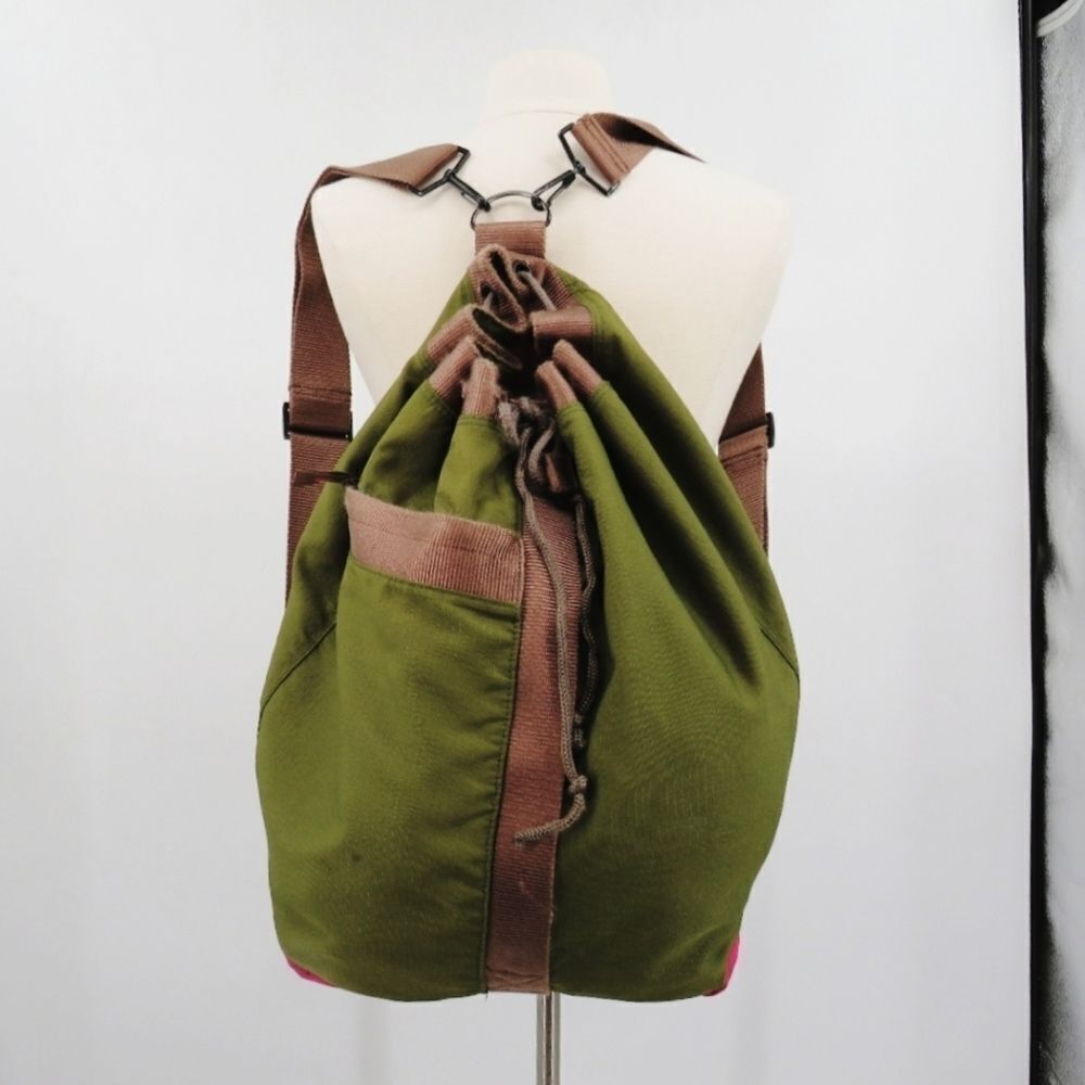 Parcel Unisex Mens Womens Large Hunter Green Convertible Duffel Backpack - Picture 16 of 16